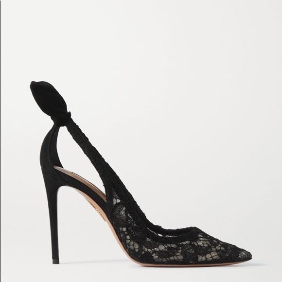 Aquazzura Black Lace Heels - Picture 6 of 8